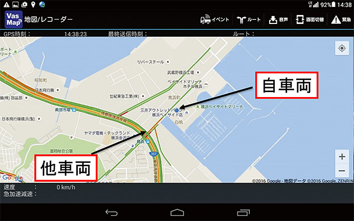 他車両表示・離合確認